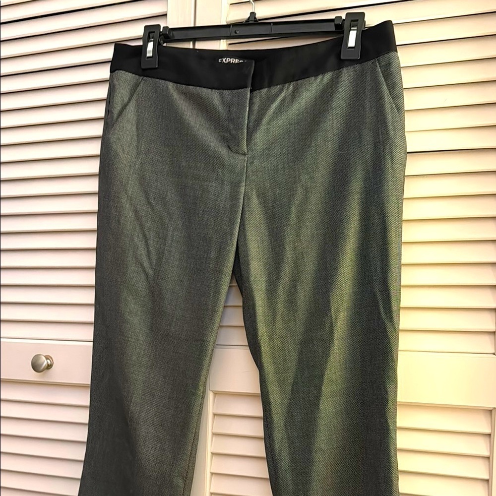 Express Editor Work Pants Y2K Straight Leg Tuxedo Combination EUC Size 4R